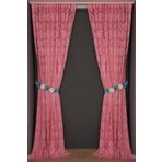 Akça Tekstil 300x260 cm Pembe Damaks Model Tek Kanat Hazır Dikilmiş Pileli Fon Perde