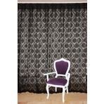 Akça Tekstil 300x260 cm Siyah Damaks Model Tek Kanat Hazır Dikilmiş Pileli Fon Perde