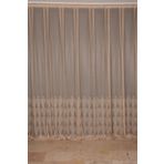 Akça Tekstil 300x260 cm Vizon Küçük Yaprak Model Tek Kanat Hazır Dikilmiş Pileli Fon Perde