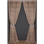 Akça Tekstil 300x260 cm Vizon Sarmaşık Tek Kanat Dikilmiş Pileli Fon Perde