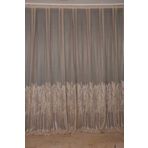 Akça Tekstil 300x260 cm Vizon Selvi Desen Tek Kanat Dikilmiş Pileli Fon Perde