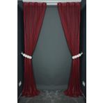 Akça Tekstil 75x260 cm Bordo Orkide Model Tek Kanat Pileli Fon Perde