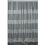 Akça Tekstil 75x260 cm Gri Roza Model Tek Kanat Pileli Fon Perde