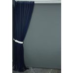 Akça Tekstil 75x260 cm Lacivert Orkide Model Tek Kanat Pileli Fon Perde