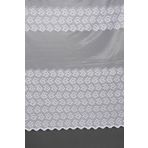 Akça Tekstil Beyaz 300x260 cm Geometrik Model Dikilmiş Pileli Fon Perde