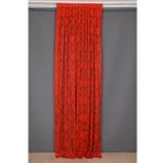 Akça Tekstil Kırmızı 75x260 cm Damaks Hazır dikilmiş Pileli Fon Perde