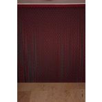 Akça Tekstil Puanlı Model 300x270 cm Bordo Çift Renk Hazır Düğmeleri Dikilmiş İp Perde