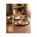 AKCAKESE Paslanmaz Çelik Kahve Tatlı Sunum Tepsisi 2’li Set 23x10 cm Metal Servis Tepsisi Modern Minimal Tasarım