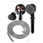 Akcakese Turbo Pervaneli 5 Fonksiyonlu Duş Başlığı Krom Duş Hortumu 150 cm ve Mafsal Set