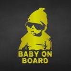 Akçay Sticker Baby On Board Sticker Arabada Bebek Var Sticker Oto Sticker - 30cm x 15cm - Altın