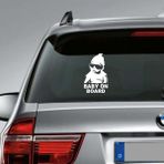Akçay Sticker Baby On Board Sticker Arabada Bebek Var Sticker Oto Sticker - 30cm x 15cm - Beyaz