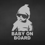 Akçay Sticker Baby On Board Sticker Arabada Bebek Var Sticker Oto Sticker - 40cm x 20cm - Gri