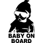 Akçay Sticker Baby On Board Sticker Arabada Bebek Var Sticker Oto Sticker - 40cm x 20cm - Siyah