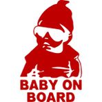 Akçay Sticker Baby On Board Sticker Arabada Bebek Var Sticker Oto Sticker - 50cm x 25cm - Kırmızı