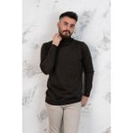 Akçaylar Boğazlı Slimfit Erkek Triko Kazak - Kahverengi