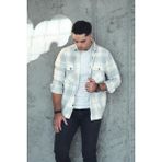 Akçaylar Oversize Ekoseli Çift Cep Erkek Kalın Oduncu Gömlek - 2XL - Gri