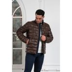 Akçaylar Regular Fit Dik Yaka Astarlı Kapitone Erkek Mont - 52 - Kahverengi