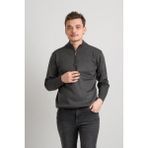 Akçaylar Regular Fit Yarım Balıkçı Fermuarlı Akrilik Viskon Karışımlı Erkek Triko Kazak - 2XL - Antrasit