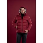 Akçaylar Slimfit Kapşonlu Astarlı Erkek Şişme Puffer Mont - 56 - Kırmızı