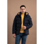 Akçaylar Slimfit Kapşonlu Astarlı Erkek Şişme Puffer Mont - 56 - Lacivert