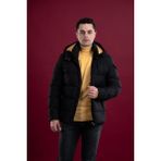 Akçaylar Slimfit Kapşonlu Astarlı Erkek Şişme Puffer Mont - 58 - Siyah