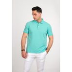 Akçaylar Taş Yıkama Regular Fit Lacost Kumaş Polo Yaka Pamuklu Erkek T-Shirt - XXL - Su Yeşili