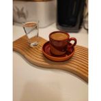 Akçe Home Ahşap Oymalı Dalgalı Uzun Gökkuşağı Dekoratif Tepsi Sunum Tepsisi Sunumluk - Kahverengi