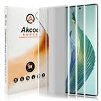 Akcoo [3'lü paket Magic5 Lite ekran koruyucu, Loca UV tam ekran yapıştırıcısı [Liquid Dispersion Tech] Honor magic 5 lite 5G için temperli cam