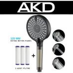 AKD Filtreli Duş Başlığı 120 mm ve 3 Yedek Filtre Kolay Montaj ve Dayanıklı Malzeme ile Hijyenik Kullanım - Montajlı