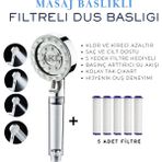 AKD Filtreli Duş Başlığı Masajlı ve 5 Yedek Filtre Kolay Montajlı Sağlıklı Su Akışı - Montaj Dahil Değil