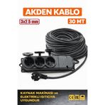 AKDEN Kablo 30Metre 3x2,5mm 3*Lü Uzatma Kablosu Tam Kesit Kaynak Makinası Kullanıma Uygundur
