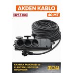 AKDEN Kablo 40 Metre 3x2,5mm 3*Lü Uzatma Kablosu Tam Kesit Kaynak Makinası Kullanıma Uygundur