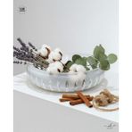 Akden Store El Işçiliği Premium Aura Cam Sunum Kasesi / Sofra Kase 28CM - Beyaz