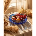 Akden Store El Işçiliği Premium Aura Cam Sunum Kasesi / Sofra Kase 28CM - Mavi
