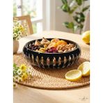 Akden Store El Işçiliği Premium Aura Cam Sunum Kasesi / Sofra Kase 28CM - Siyah