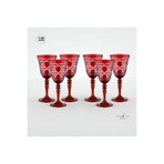 AKDEN STORE Kristal Dekor Renkli 6'lı Kadeh,Su Bardağı, Meşrubat Bardağı