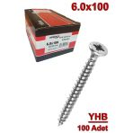 Akdeniz 6.0x100 mm 100 Adet Sunta Vidası