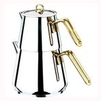 Akdeniz Piramit Metal Kulp Orta Boy Çaydanlık