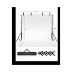Akdeniz White Screen beyaz fon perde 2x3m fotoğraf ve ürün çekimleri için+fon standı