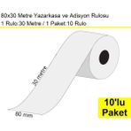 Akdenizpos 80X30 Metre Termal Yazarkasa ve Adisyon Rulosu 10 Adet