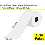 Akdenizpos 80X50 Metre Termal Yazarkasa ve Adisyon Rulosu 10 Adet