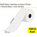 Akdenizpos 80X50 Metre Termal Yazarkasa ve Adisyon Rulosu 100 Adet