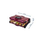 Akel AB660 1200W Kırmızı Elektrikli Izgara,Gözetleme Camlı, Kokusuz & Dumansız Barbekü, Tek Telli Izgara