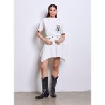 Akep Yüksek Bel Beyaz Kadın Denim Etek GOKD05160 - 38