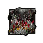 Aker Desenli Eşarp, 90x90, 5003146324, Siyah, kadın