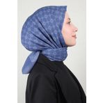 Aker Elegance Monogram Eşarp 4107-3 İndigo