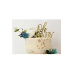 Aker Hediyelik Oh Baby Aynalı Pleksi Pasta Süsü - Cake Topper