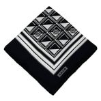 Aker İpek Eşarp - 8968713-912 Siyah Ekru Twill