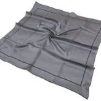 Aker Ipek Eşarp Jakarlı - 8773703-313 Gümüş Siyah Sura - 90 x 90 cm - Gümüş - Siyah