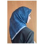 Aker İpek Jakarlı Sura Eşarp 7208407 - 424 Lacivert - Füme Çiçek Desen